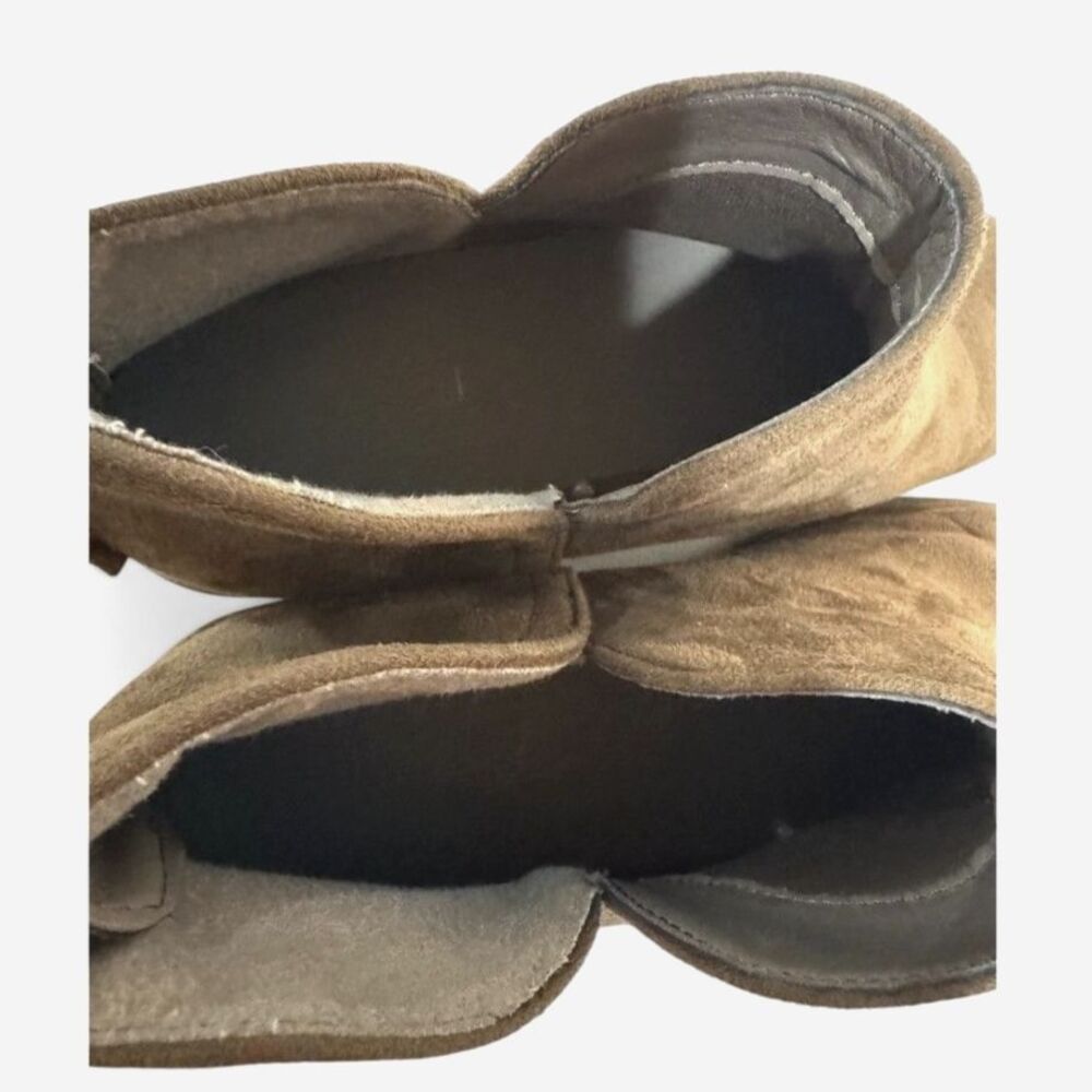 Ninetin Gel Booties Women's 11 Brown Faux Suede Back Heel Zipper Ankle Boots - Picture 3 of 6